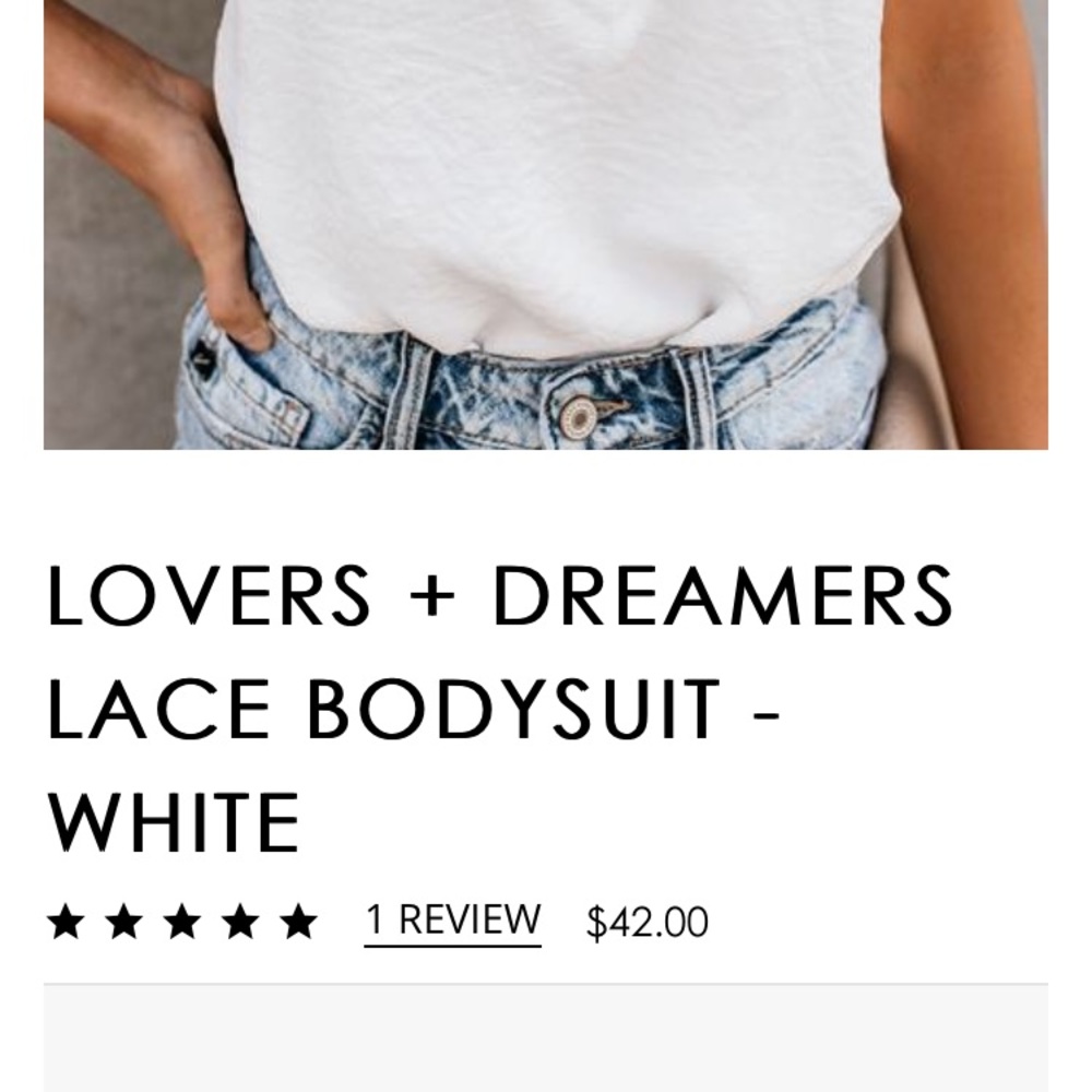 Lovers+Dreamers Lace Bodysuit- White